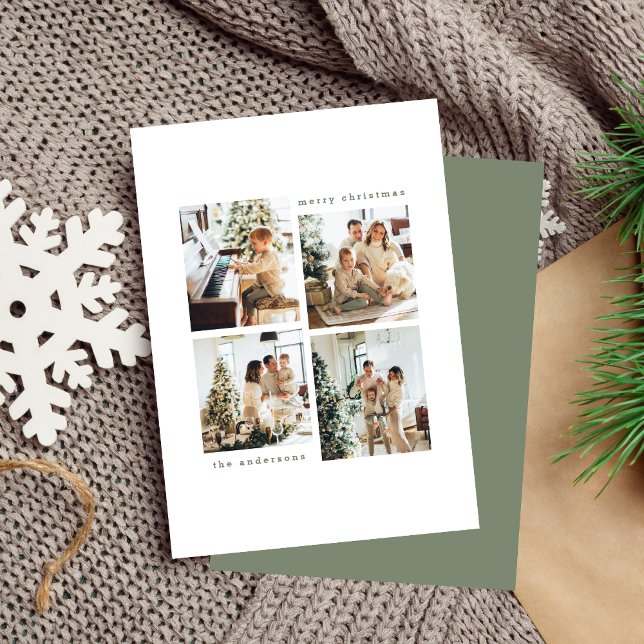 Enkel, minimalistisk jul, fyra fototypografi julkort (Skapare uppladdad)