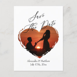 Enkel Minimalistisk Kärlekshjärta Foto Script Budg Meddelande Vykort