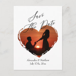 Enkel Minimalistisk Kärlekshjärta Foto Script Budg Meddelande Vykort