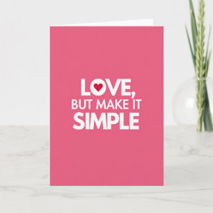 Enkel minimalistisk kärlekskort kort