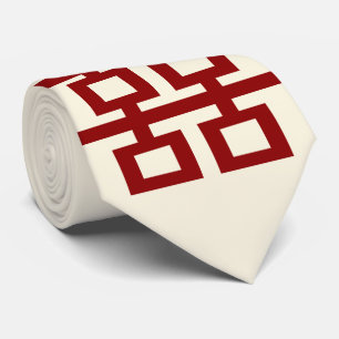 Enkel minimalistisk kinesisk dubbel lycka bröllop slips