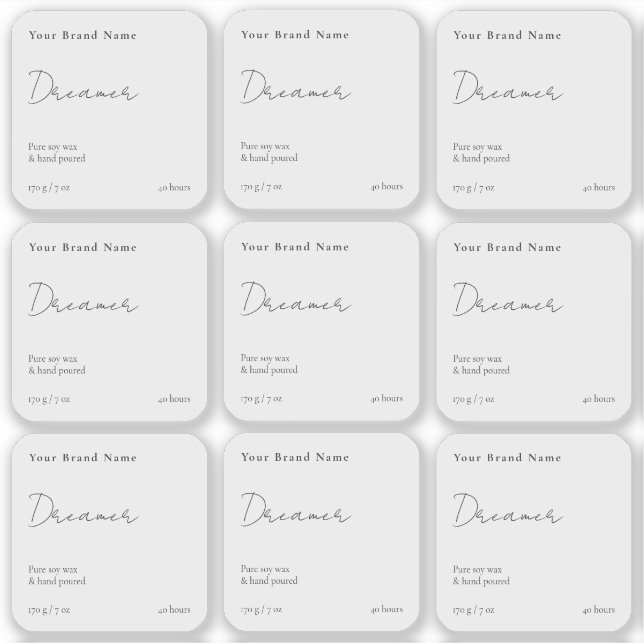 Enkel minimalistisk klar ljusstake fyrkantig dekal (Framsida)