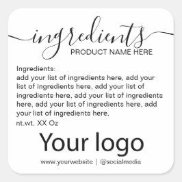 Enkel, minimalistisk lista över svarta och vita in fyrkantigt klistermärke