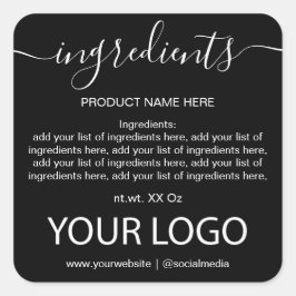 Enkel, minimalistisk lista över svarta och vita in fyrkantigt klistermärke