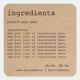 Enkel, minimalistisk lista över svarta och vita in fyrkantigt klistermärke