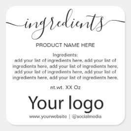 Enkel, minimalistisk lista över svarta och vita in fyrkantigt klistermärke