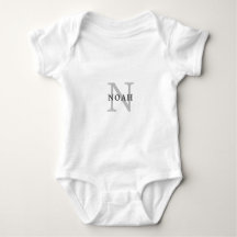 Enkel minimalistisk ljusgrå monogram & namn