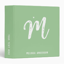 Enkel minimalistisk Ljust grönt Monogram Namn