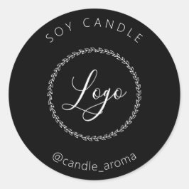 Enkel minimalistisk logotyp Ljusstake Förpackning Runt Klistermärke