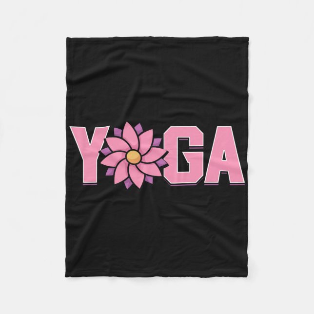 Enkel minimalistisk lotusblomma yoga  fleecefilt (Framsidan)