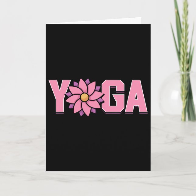 Enkel minimalistisk lotusblomma yoga  kort (Framsida)