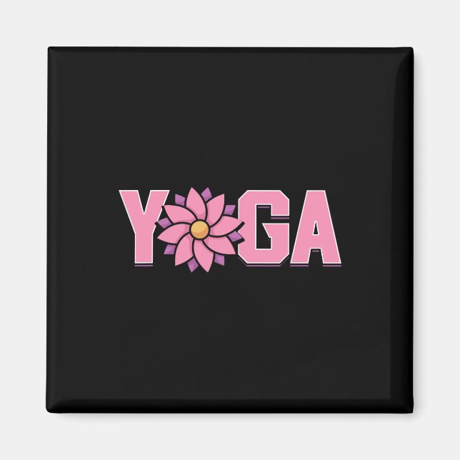 Enkel minimalistisk lotusblomma yoga  magnet (Framsidan)