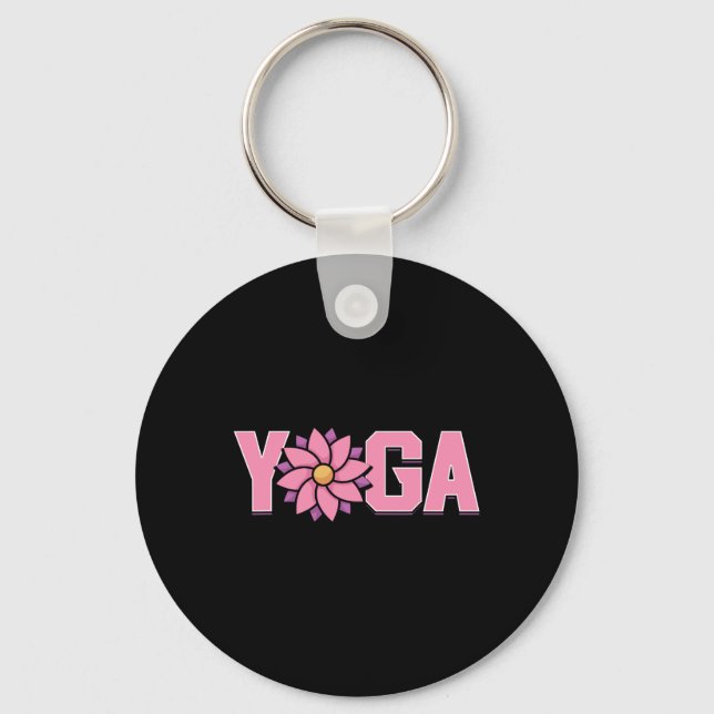Enkel minimalistisk lotusblomma yoga  nyckelring (Framsida)