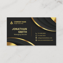 Enkel minimalistisk, lyx, premium, svart, guld visitkort