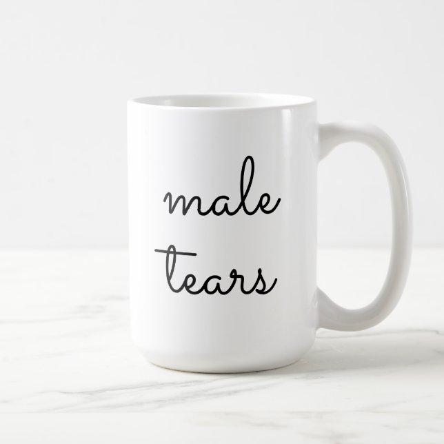 Enkel, minimalistisk Male Tårar Funny Gift Kaffemugg (Höger)