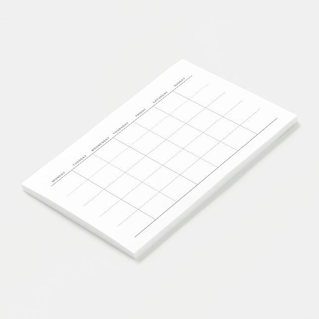 Enkel minimalistisk månadsplanering post-it block (Vinklad)