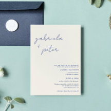 Enkel, minimalistisk marin blå modern Bröllop