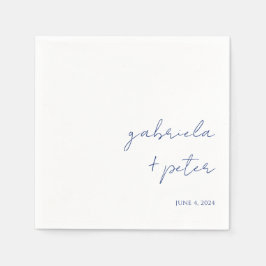 Enkel, minimalistisk marin blå modern Bröllop Pappersservett