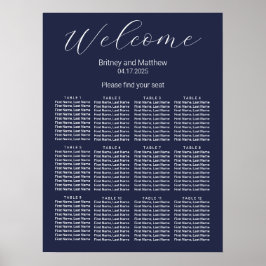 Enkel minimalistisk marinblå bröllopsställningskar poster