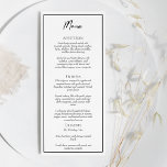 Enkel, minimalistisk meny för Bröllop-plattor<br><div class="desc">Denna enkla minimalistiska bröllop-platta meny är perfekt för elegantens moderna bröllop. Den här designen har ett svart, enkelt skript på en ljusvit bakgrund i neutralten som matchar ditt klassiska bröllop eller minimalistiska boho bröllop i vår, sommar, fall eller vinter. Jag ber er att ni kan ställa frågor till oss om...</div>