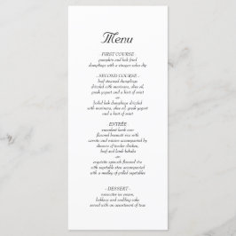Enkel minimalistisk meny för Elegant bröllop-midda