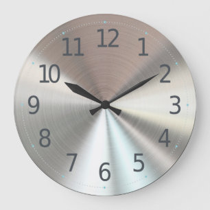 Enkel, minimalistisk metallisk Silver   Väggklocka