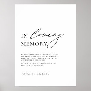 Enkel minimalistisk minnessignering i Bröllop Poster