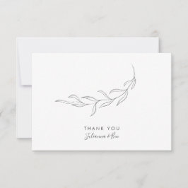 Enkel, minimalistisk modern botanisk Personligt br Tack Kort