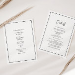 Enkel, minimalistisk modern Bröllop alla i ett Inbjudningar<br><div class="desc">Detta enkla minimalistiska moderna bröllop i en enda inbjudan är perfekt för er elegant moderna bröllop. Den här designen har ett svart, enkelt skript på en ljusvit bakgrund i neutralten som matchar ditt klassiska bröllop eller minimalistiska boho bröllop i vår, sommar, fall eller vinter. Jag ber er att ni kan...</div>
