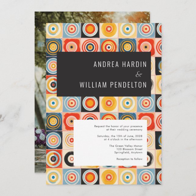 Enkel, minimalistisk, modern Bröllop i mitten av å Inbjudningar (Fram/baksida)