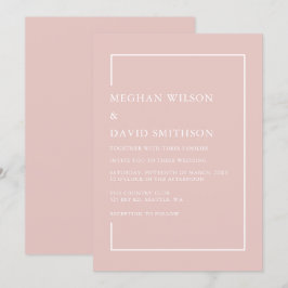 Enkel minimalistisk modern Bröllop Inbjudningar