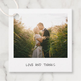 Enkel Minimalistisk Modern Bröllopsfoto Gåvor Etiketter