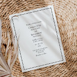 Enkel, minimalistisk modern bröllopsinbjudan inbjudningar<br><div class="desc">Den här enkla minimalistiska, moderna bröllopsinbjudan är perfekt för din elegant moderna bröllop. Den här designen har ett svart, enkelt skript på en ljusvit bakgrund i neutralten som matchar ditt klassiska bröllop eller minimalistiska boho bröllop i vår, sommar, fall eller vinter. Jag ber er att ni kan ställa frågor till...</div>