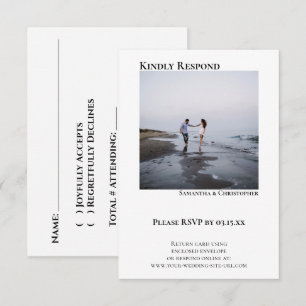 Enkel, minimalistisk modern foto Bröllop OSA Kort