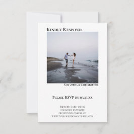 Enkel, minimalistisk modern foto Bröllop OSA Kort