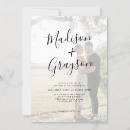 Enkel, minimalistisk modern fotokalligrafi Bröllop Inbjudningar