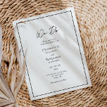 Enkel, minimalistisk modern inbjudan till bröllop<br><div class="desc">Denna enkla minimalistiska moderna bröllopsinbjudan är perfekt för din elegant i bröllop. Den här designen har ett svart, enkelt skript på en ljusvit bakgrund i neutralten som matchar ditt klassiska bröllop eller minimalistiska boho bröllop i vår, sommar, fall eller vinter. Jag ber er att ni kan ställa frågor till oss...</div>
