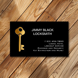 Enkel, minimalistisk modern Locksmith Guld Nyckel Visitkort