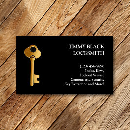 Enkel, minimalistisk modern Locksmith Guld Nyckel Visitkort