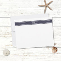Enkel, minimalistisk, modern, monogrammad blå vit