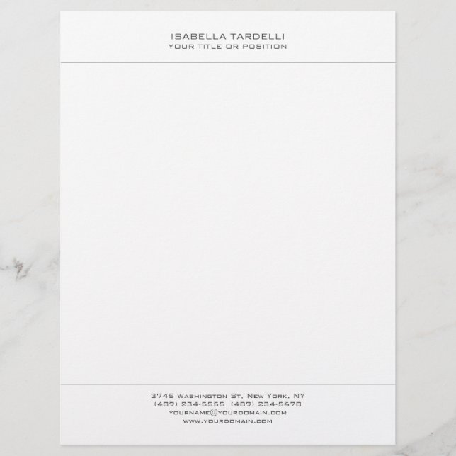 Enkel, minimalistisk modern Professionell Brevhuvud (Framsida)
