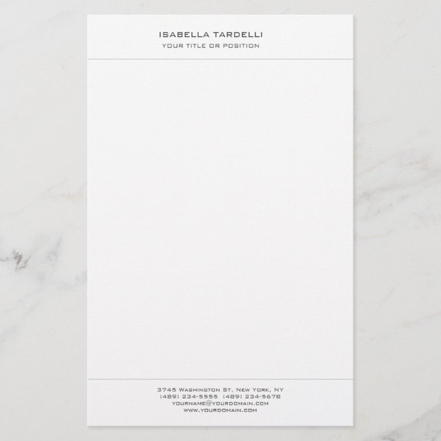 Enkel Minimalistisk Modern Professionell Brevpapper (Framsida)