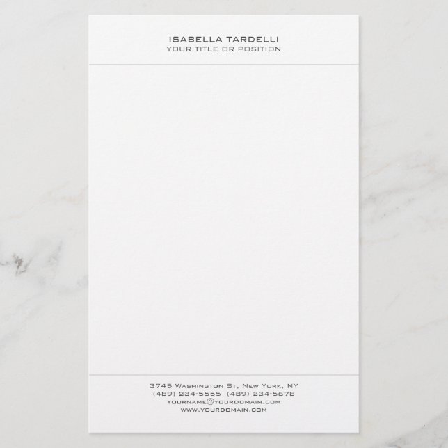 Enkel Minimalistisk Modern Professionell Brevpapper (Framsida)