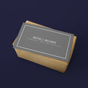 Enkel, minimalistisk Modern Professionell Info Grå Visitkort