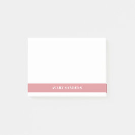 Enkel Minimalistisk Modern Rosa Färgblock Post-it Block