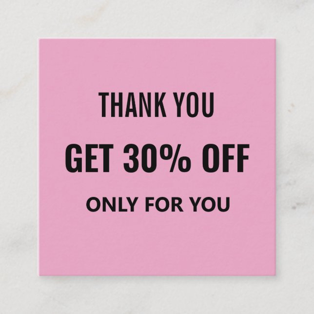 Enkel, minimalistisk, modern Trendig, svart och Ro Rabattkort (Framsida)