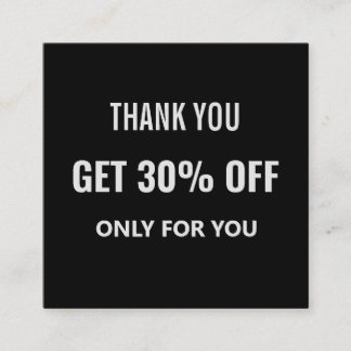 Enkel, minimalistisk, modern Trendig, svartvitt Rabattkort