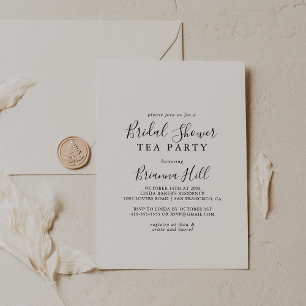 Enkel minimalistisk Möhippa Tea Party Inbjudningar
