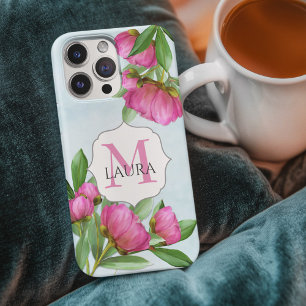 Enkel minimalistisk Monogram för blommigtens Rosa