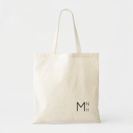 Enkel + minimalistisk Monogram Initialer Tote Tygkasse